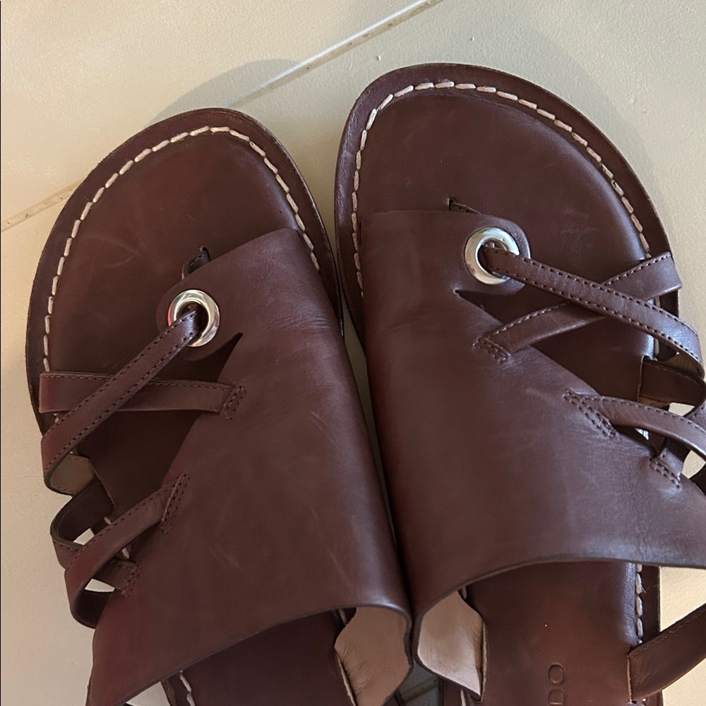 Bernardo Brown Leather Sandals 9.5 vero cuoio - Picture 4 of 9